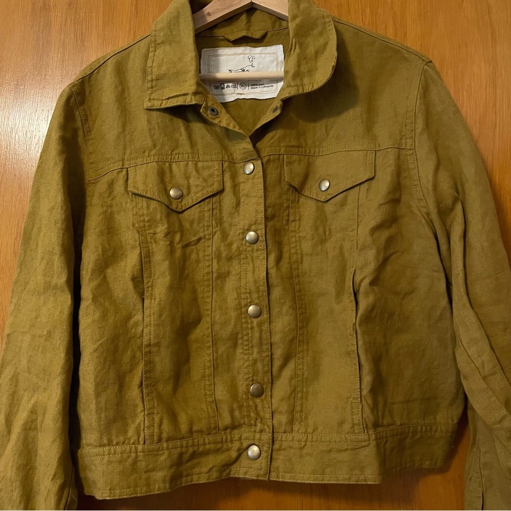 Not Perfect Linen - Calico Cropped Linen Jacket